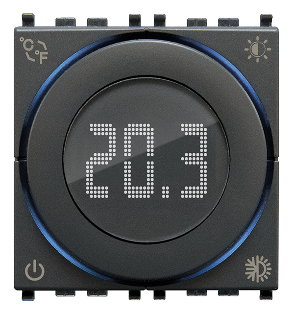Termostat s kotačićem 100-240V 2M sivi