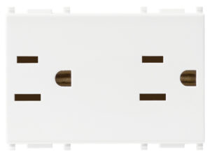 Dvije 2P+E 15A 127V USA utičnice bijele boje