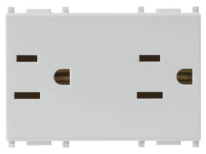 Dvije 2P+E 15A 127V USA utičnice srebrne boje