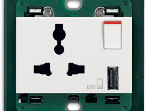 2P+E 13A SICURY višekanalna USB-A bijela utičnica