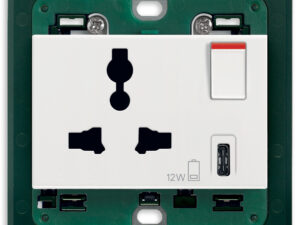 2P+E13A SICURY Multi.+USB C utičnica bijela