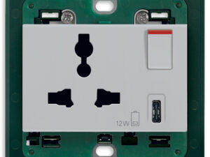 2P+E13A SICURY Multi.+USB C utičnica srebrna