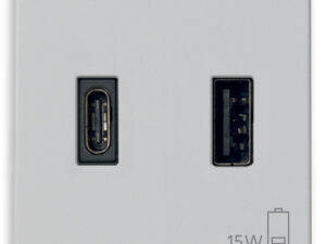 A+C-USB napajalica 15W 3A 5V 2M srebrna
