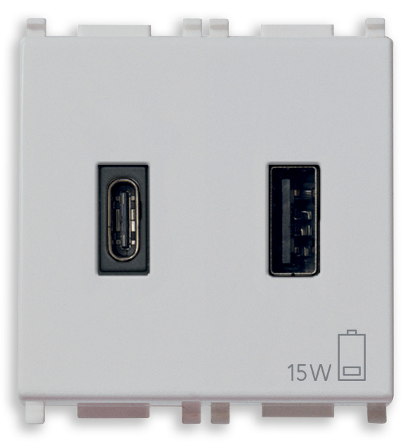 A+C-USB napajalica 15W 3A 5V 2M srebrna