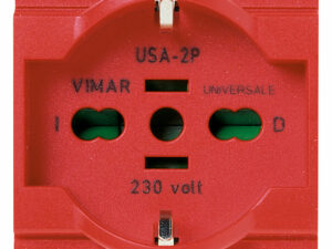 Univerzalna utičnica 2P+E 16A, crvena