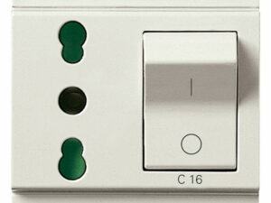 2P+E 16A P17/11 utičnica+C16 prekidač bijela
