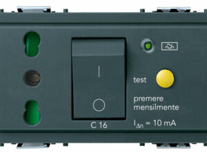 2P+E 16A P17/11 utičnica+C16 RCBO siva