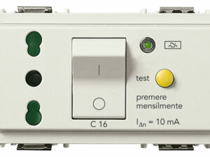 2P+E 16A P17/11 utičnica+C16 RCBO bijela
