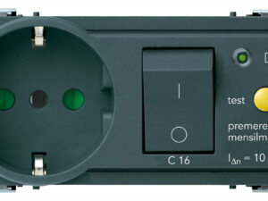2P+E 16A P30 utičnica+C16 RCBO siva