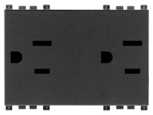 Dvije 2P+E 15A 127V USA utičnice sive boje