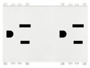 Dvije 2P+E 15A 127V USA utičnice bijele boje