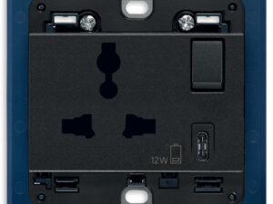 2P+E13A SICURY Multi.+USB C utičnica siva