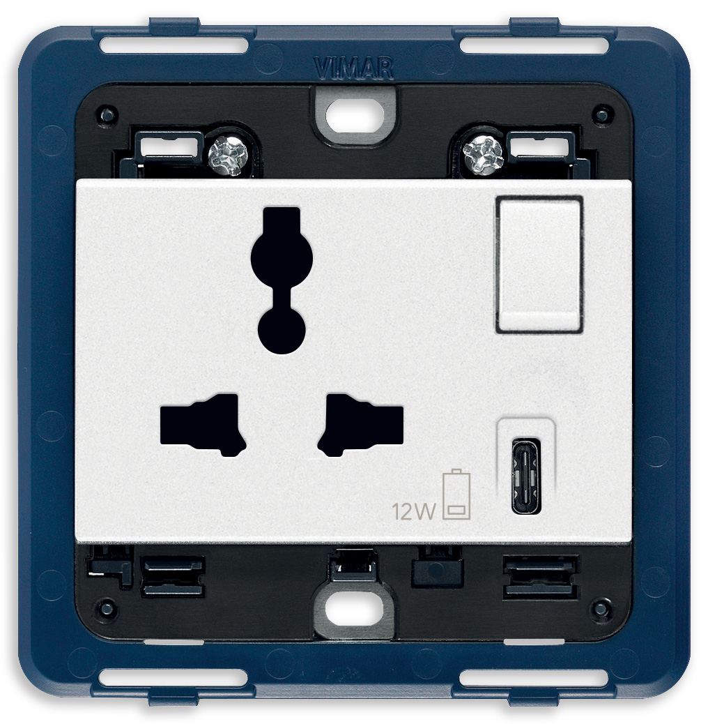 2P+E13A SICURY Multi.+USB C utičnica bijela