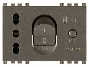2P+E 16A P17/11 utičnica + C16 RCBO metalna
