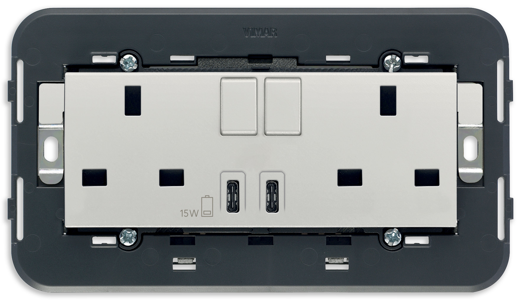 2 2P+E13ABS utičnica+prekidač+C/C-USB Next