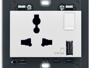 2P+E 13A SICURY višekanalna USB-A bijela utičnica