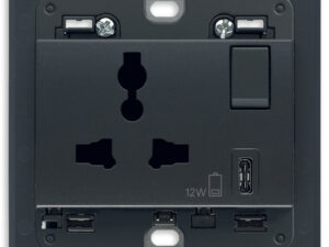 2P+E13A SICURY Multi.+USB C utičnica siva