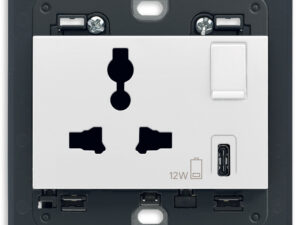 2P+E13A SICURY Multi.+USB C utičnica bijela