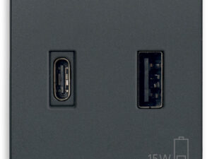 A+C-USB napajalica 15W 3A 5V 2M siva