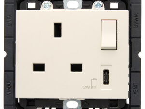 2P+E13ABS utičnica+prekidač+C-USB platno