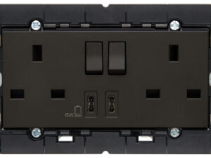 2 2P+E13ABS utičnica+crveni prekidač+C/C-USB plavi