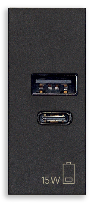 A+C-USB napajanje 15W 5V 1M crna