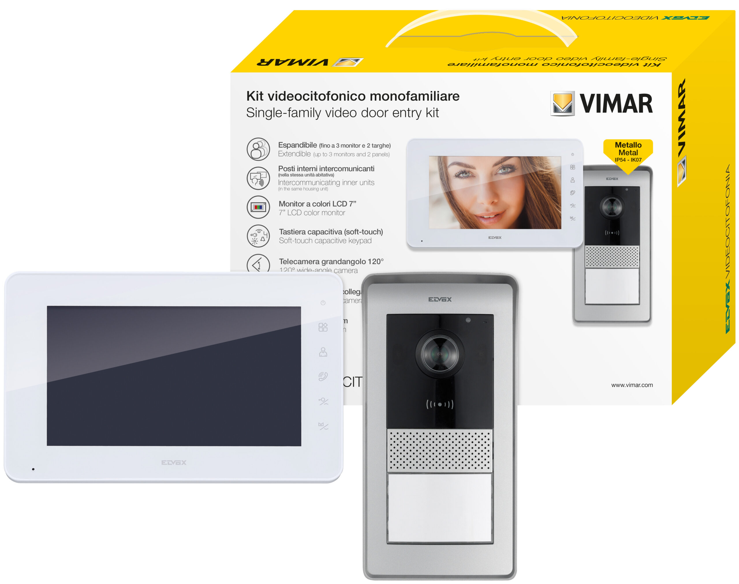 Komplet za jednu obitelj, 7-inčni video RFID DIN, napajanje