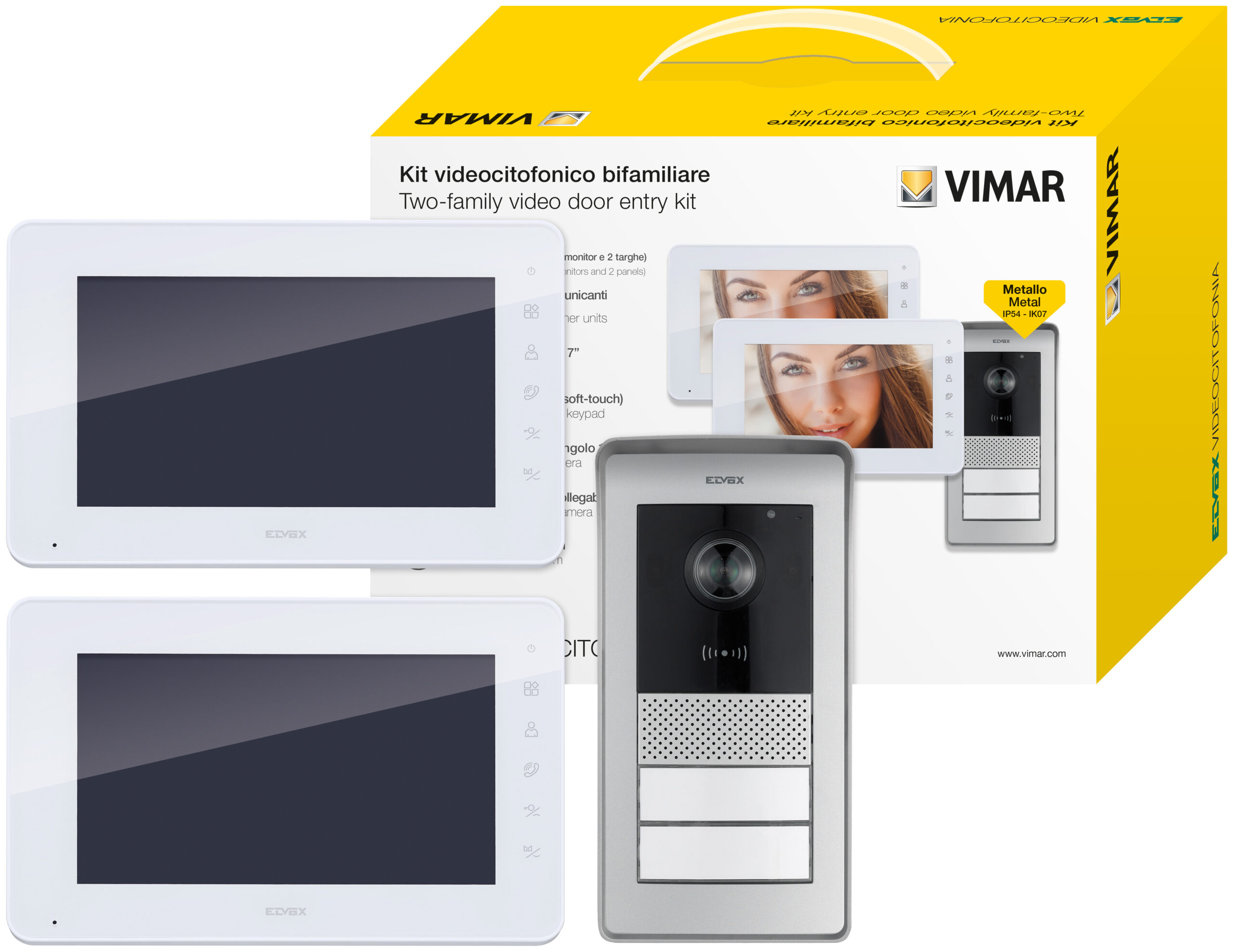 Komplet za 2 obitelji, 7-inčni video RFID DIN napajanje